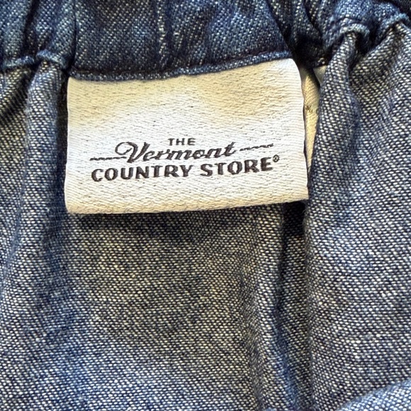 Vermont Country Store Denim Skirt Sz Medium Petite A Line Classic Midi Western - Picture 7 of 8